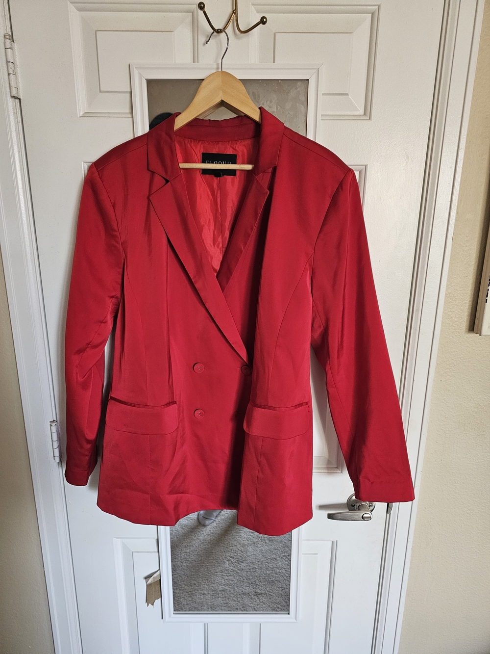 Eloquii Red Double-Breasted Blazer